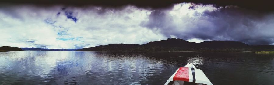 Panoramic view of lake against sky