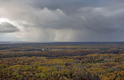 Scenic view of land against sky