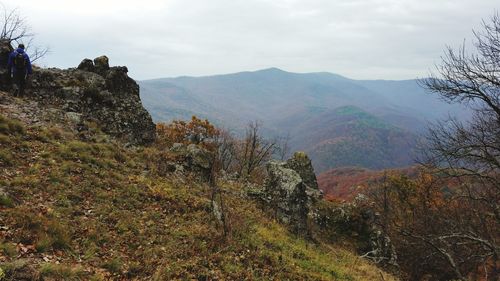 Scenic view of mountains against sky