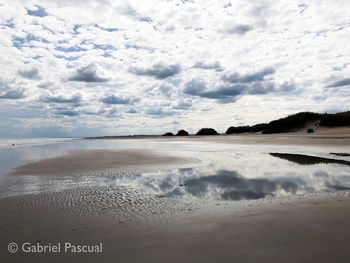 Scenic view of beach against sky