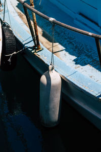 High angle view of fishing boat in sea