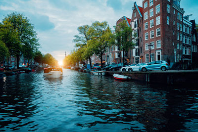 Boats in lake