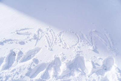 Close-up of snow covered land