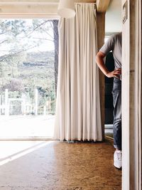 Woman working at home