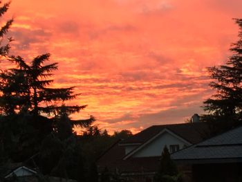 Houses at sunset