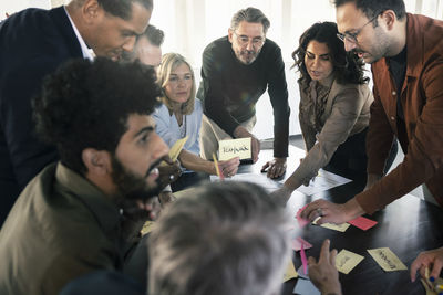 Group of business people during meeting in office