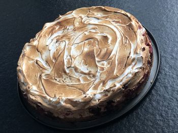 High angle view of cake