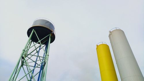 Low angle view of water tower against sky