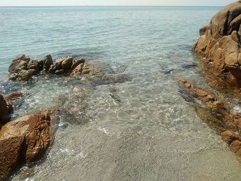 Sea waves splashing on rocks