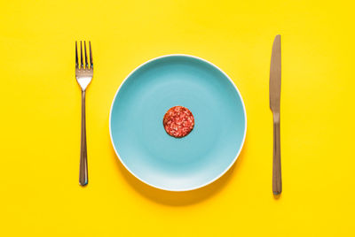 Directly above shot of breakfast on table