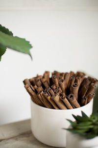 Close-up of coffee on table