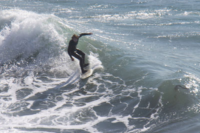 Man surfing in sea