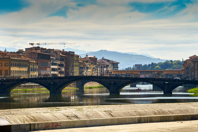 Bridge over river against sky