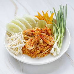 Close-up of food in plate on table