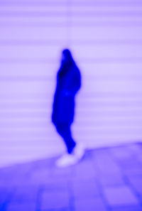 Close-up of blue umbrella