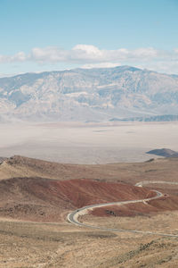 High angle view of mountain road