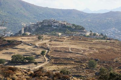 High angle view of landscape against sky