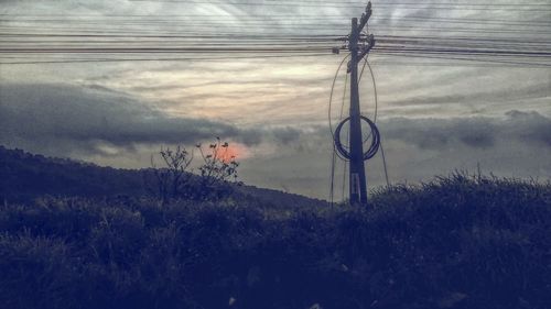 Electricity pylon against sky