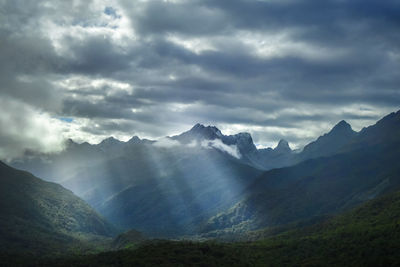 Scenic view of mountains against sky