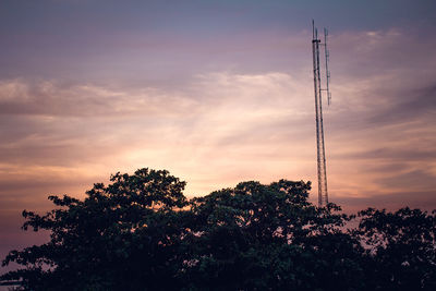 Low angle view of silhouette trees against sky during sunset