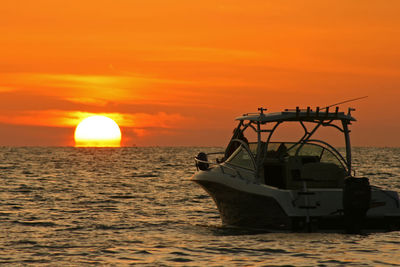 Scenic view of sea at sunset