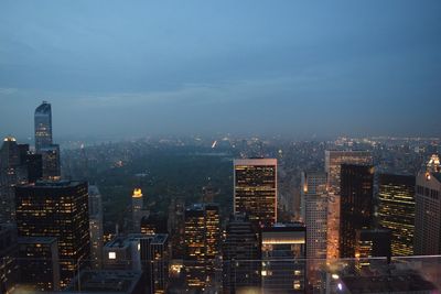 Illuminated cityscape at night