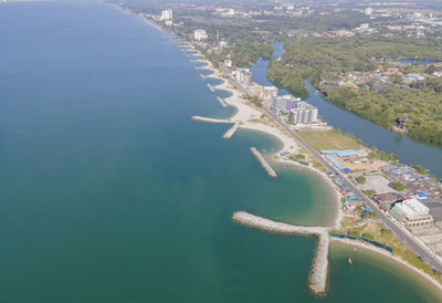 Aerial view, saeng chan beach, rayong province, thailand