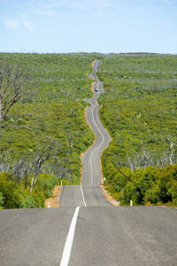 High angle view of road against sky