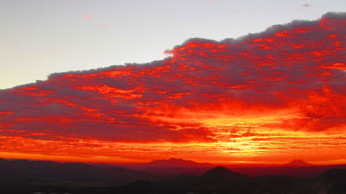 Scenic view of dramatic sky during sunset