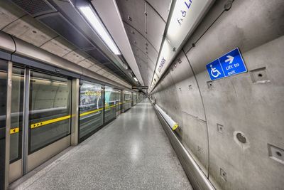 Interior of illuminated tunnel