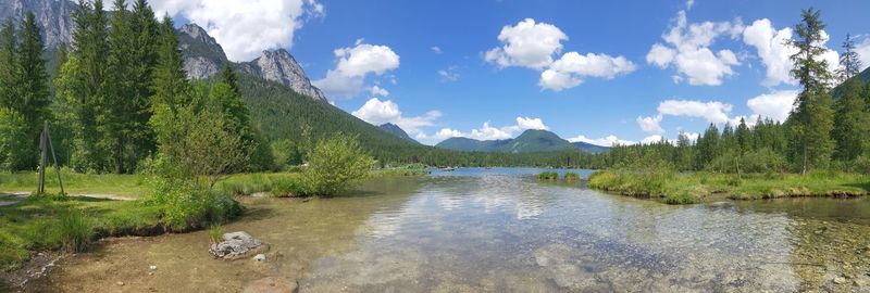 Panoramic view of lake against sky