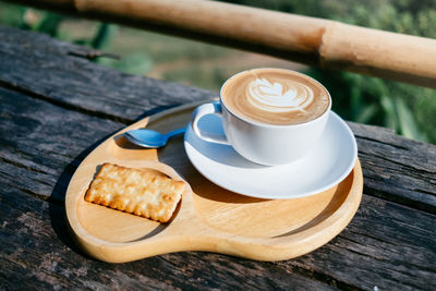 Coffee cup on table