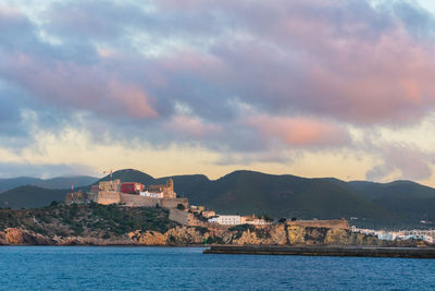 Early morning view of eivissa from the port area