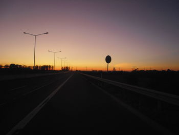 Road against sky during sunset