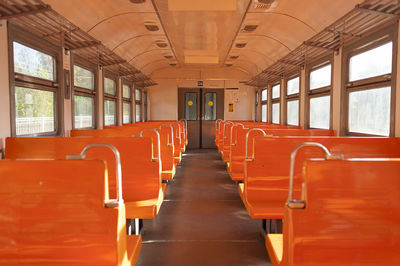 Empty seats in train