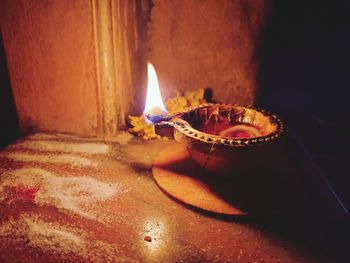 Close-up of illuminated lamp