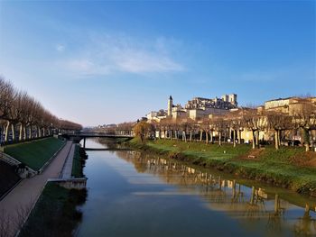 Reflection of buildings in water