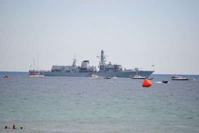 Boats sailing in sea