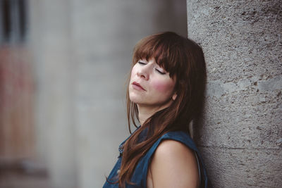 Close-up of beautiful woman