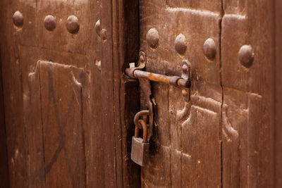 Ancient doors on the streets of old dubai, close-up