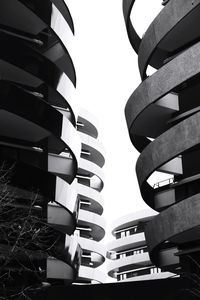 Low angle view of modern buildings against sky