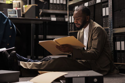 Man reading book