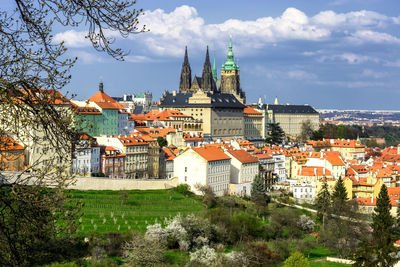 View of townscape against sky