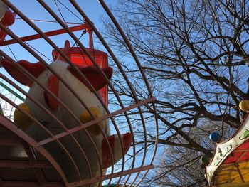 Low angle view of bare tree against clear sky
