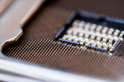 Close-up of computer keyboard on table