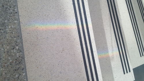 High angle view of rainbow over road in city