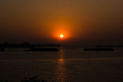 Scenic view of sea during sunset