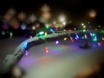 Defocused image of illuminated lights