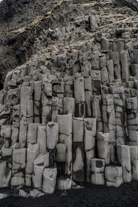 Stack of rocks by building