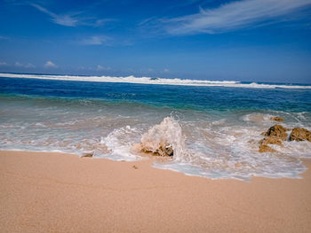 Scenic view of beach against sky